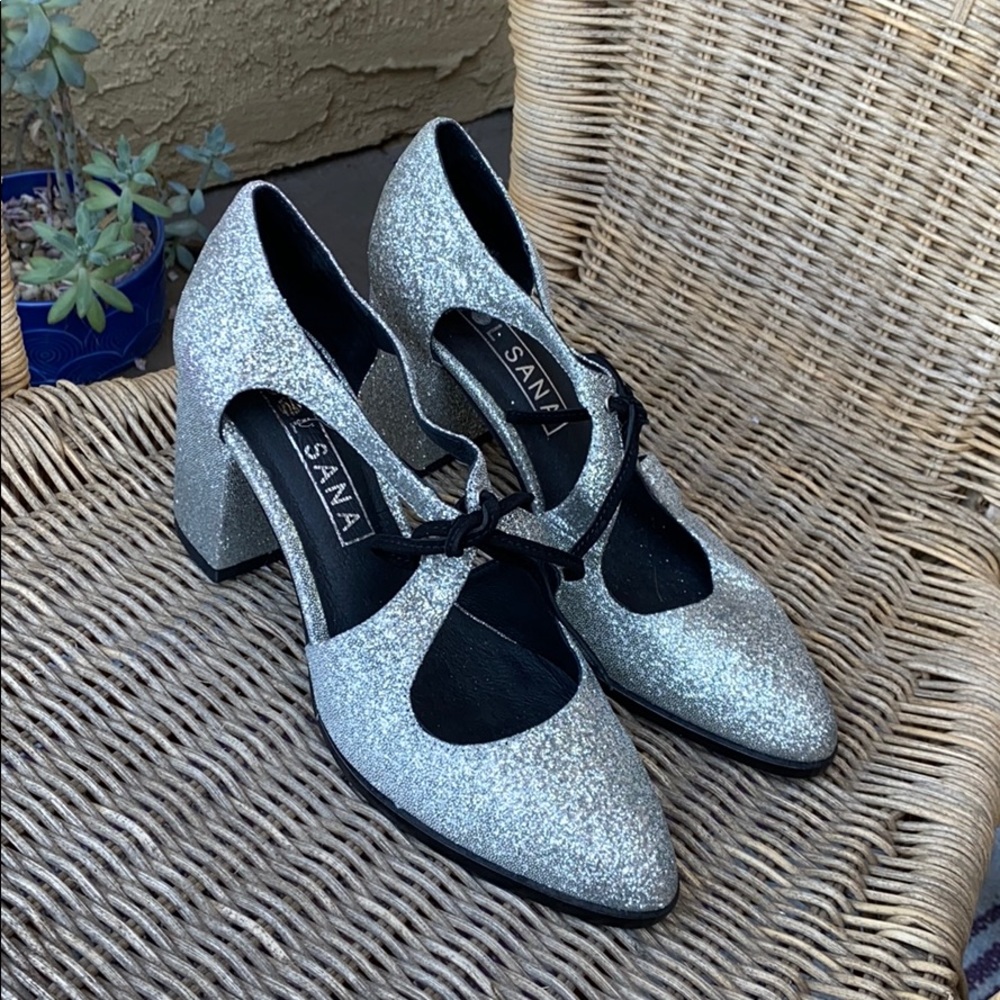 Sol Sana glitter metallic Mary Jane heel, size 38